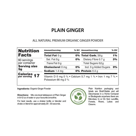 Ginger Powder moisture meter|ginger powder nutrition label.